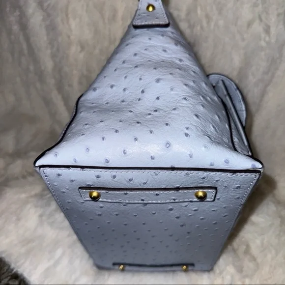 Dooney & Bourke Naomi Emerson Ostrich Satchel in Glacier Blue - Picture 3 of 12